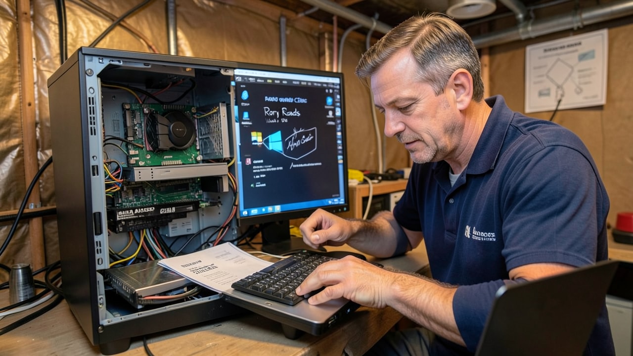 HVAC tech finds former AMD CEO Rory Reads PC in a customers basement signed by Lisa Su. Unused 2014 desktop had Bulldozer-era hardware inside and a wrapped Windows 8.1 CD implementation diagram