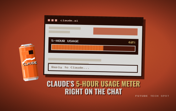Diet Claude 5-hour usage meter shown on the claude.ai chat next to a pixel soda can