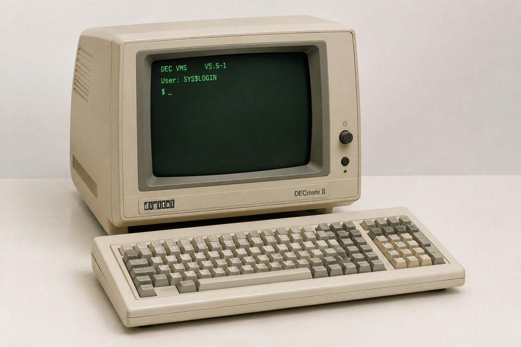 Classic beige DECmate II desktop terminal and keyboard workstation from Digital Equipment Corp.