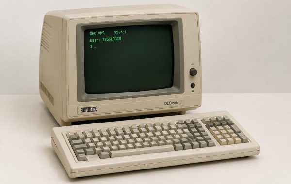 Classic beige DECmate II desktop terminal and keyboard workstation from Digital Equipment Corp.
